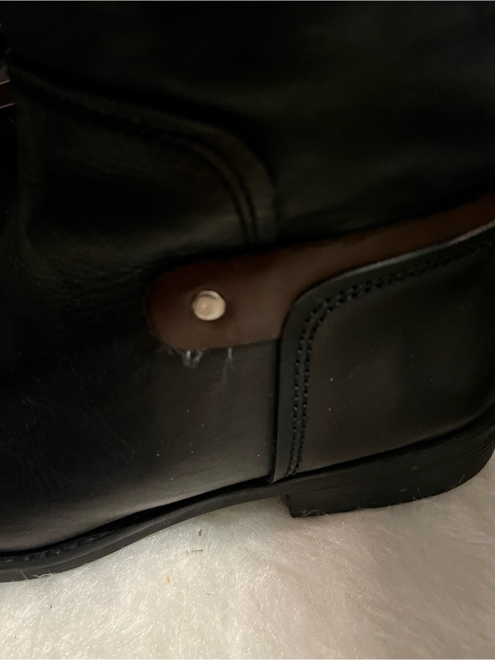 Bought in France leather Women's Two-Tone Brown & Black Riding Boots - Picture 5 of 14